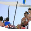 Exclusif - Ronaldo, en vacances avec sa fiancée Paula Morais et des amis à Ibiza. Le 3 août 2014.