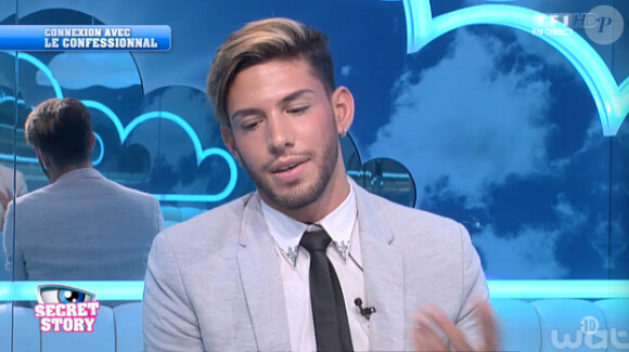 Sacha dans la quotidienne de Secret Story 8, sur TF1, le vendredi 8 aout 2014