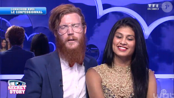 Jessica et Geoffrey dans la quotidienne de Secret Story 8, sur TF1, le vendredi 8 aout 2014