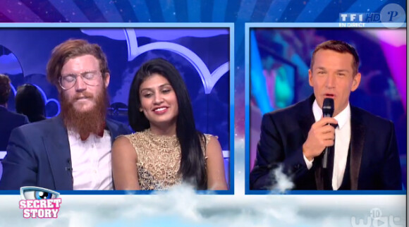 Jessica et Geoffrey dans la quotidienne de Secret Story 8, sur TF1, le vendredi 8 aout 2014