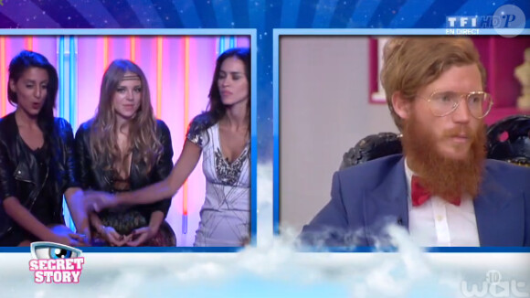 Elodie, Leila et Sara dans la quotidienne de Secret Story 8, sur TF1, le vendredi 8 aout 2014