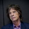 Mick Jagger, producteur du film, lors de la conférence de presse pour le film "Get on up", un biopic sur James Brown, au Mandarin Oriental Hotel à New York, le 21 juillet 2014.