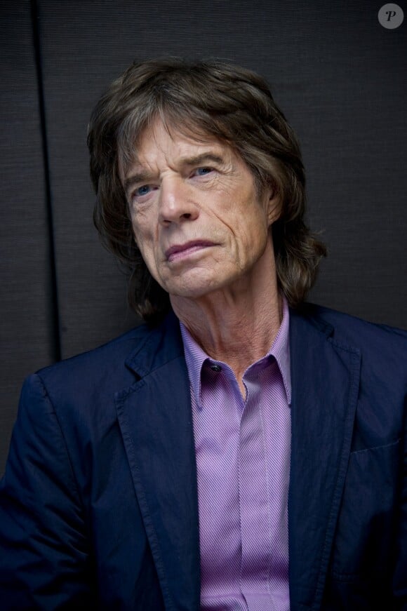 Mick Jagger, producteur du film, lors de la conférence de presse pour le film "Get on up", un biopic sur James Brown, au Mandarin Oriental Hotel à New York, le 21 juillet 2014.