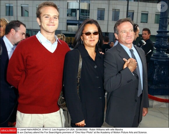 Robin Williams avec Marsha et son fils Zachary en 2002