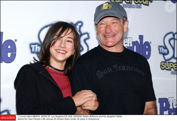 Robin Williams et Zelda, sa fille, en mai 2003 à Hollywood