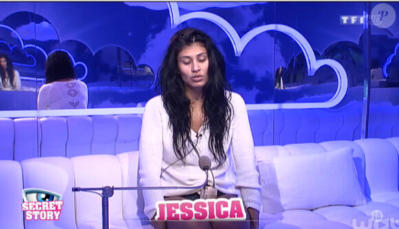 Jessica dans la quotidienne de Secret Story 8, sur TF1, le mardi 12 août 2014