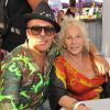 Exclusif - Jean-Roch et sa mère lors du concert privé donné par Jean-Roch sur l'Eden Plage de Saint-Tropez, le 13 août 2014.