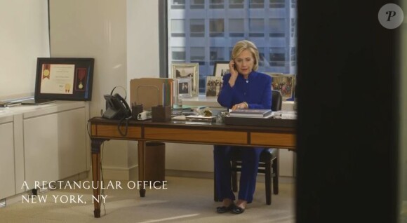Hillary Clinton dans une parodie de House of Cards pour le 68e anniversaire de Bill Clinton. Août 2014.