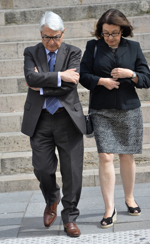 Obsèques de Ménie Grégoire, ex-animatrice star de RTL, en présence de ses enfants et de sa famille, en l'église Saint-Roch à Paris le 21 août 2014.