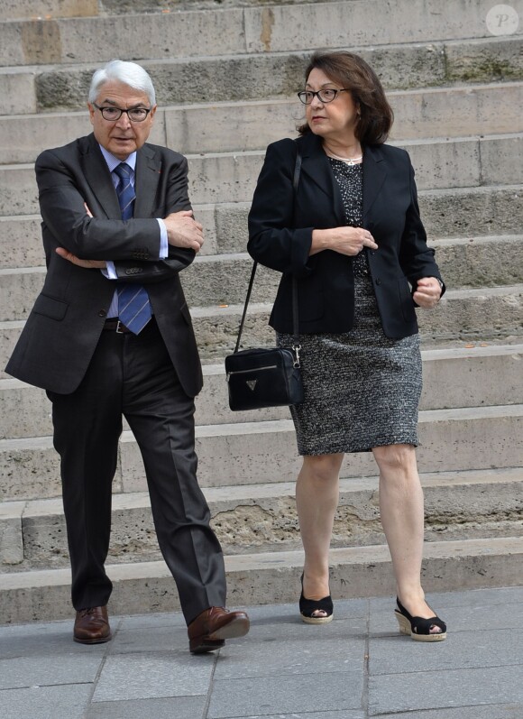 Obsèques de Ménie Grégoire, ex-animatrice star de RTL, en présence de ses enfants et de sa famille, en l'église Saint-Roch à Paris le 21 août 2014.