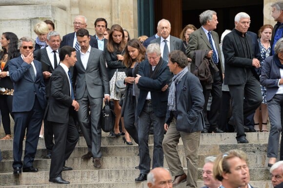 Obsèques de Ménie Grégoire, ex-animatrice star de RTL, en présence de ses enfants et de sa famille, en l'église Saint-Roch à Paris le 21 août 2014.