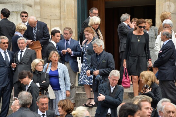 Obsèques de Ménie Grégoire, ex-animatrice star de RTL, en présence de ses enfants et de sa famille, en l'église Saint-Roch à Paris le 21 août 2014.