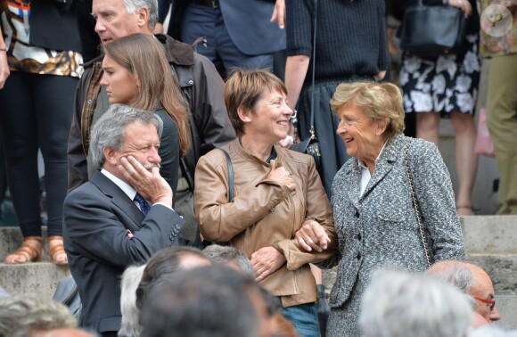 Obsèques de Ménie Grégoire, ex-animatrice star de RTL, en présence de ses enfants et de sa famille, en l'église Saint-Roch à Paris le 21 août 2014.