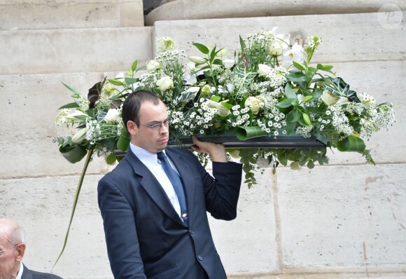 Obsèques de Ménie Grégoire, ex-animatrice star de RTL, en présence de ses enfants et de sa famille, en l'église Saint-Roch à Paris le 21 août 2014.