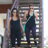 Mila Kunis, très enceinte, est allée déjeuner avec une amie après son cours de yoga à Los Angeles, le 23 août 2014.