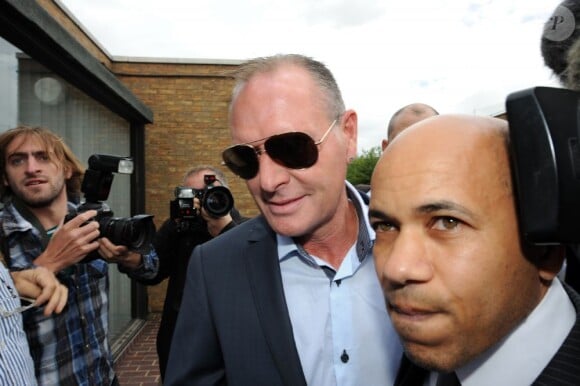 Paul Gascoigne lors de son arrivée au tribunal de Stevenage dans le Hertfordshire, le 5 août 2013