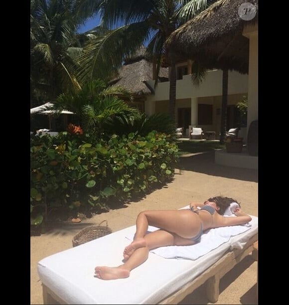 Kim Kardashian en vacances à Punta Mita, au Mexique. Août 2014.