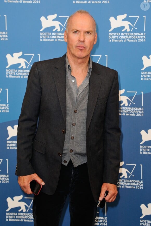 Michael Keaton lors du photocall du film ''Birdman'' dans le cadre de la 71e Mostra de Venise, le 27 août 2014.