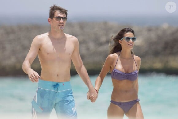 Iker Casillas et Sara Carbonero dans les Caraïbes le 22 juillet 2012. 