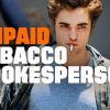 Robert Pattinson cigarette à la bouche est visé par la campagne Unpaid Tobacco Spokesperson, août 2014.