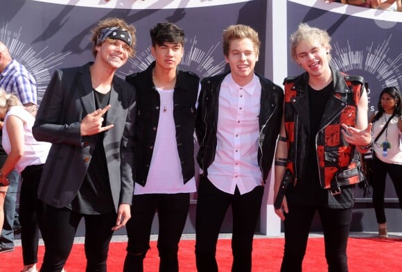 Le groupe 5 Seconds of Summer - Cérémonie des MTV Video Music Awards à Inglewood. Le 24 août 2014