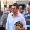 Ralf Schumacher dans les rues de Saint-Tropez, le 21 août 2014