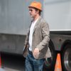 Brad Pitt lors d'un tournage dans les rues de New York le 31 août 2014.