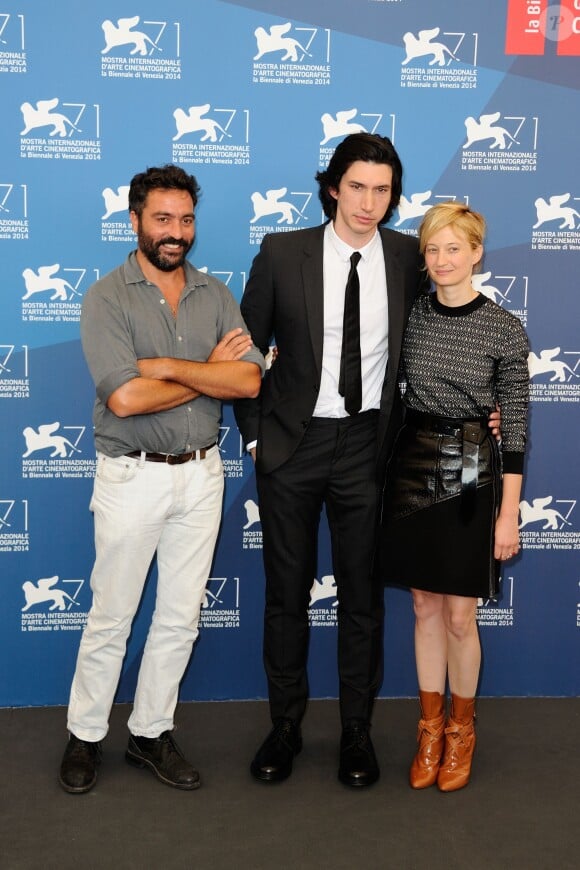 Le réalisateur Saverio Costanzo, Adam Driver et Alba Rohrwacher  durant le photocall du film Hungry Hearts, dans le cadre de la Mostra de Venise du 31 août 2014