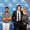Le réalisateur Saverio Costanzo, Adam Driver et Alba Rohrwacher lors du photocall du film Hungry Hearts à la Mostra de Venise le 31 août 2014
