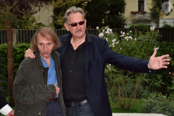 Michel Houellebecq et Benoit Delépine à la présentation de Near Death Experience à Venise le 1er septembre 2014.