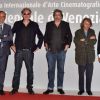 Alberto Barbera, Gustave Kervern, Michel Houellebecq, Benoit Delépine à la présentation de Near Death Experience à Venise le 1er septembre 2014.