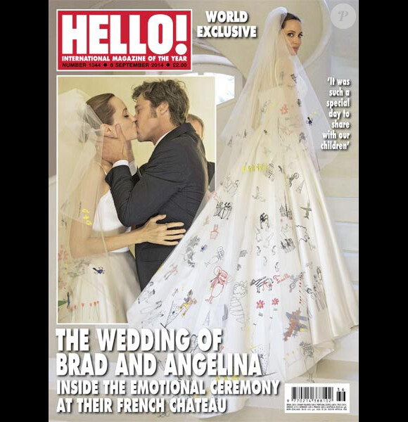 Les photos du mariage d'Angelina Jolie et Brad Pitt en couverture du magazine Hello!.