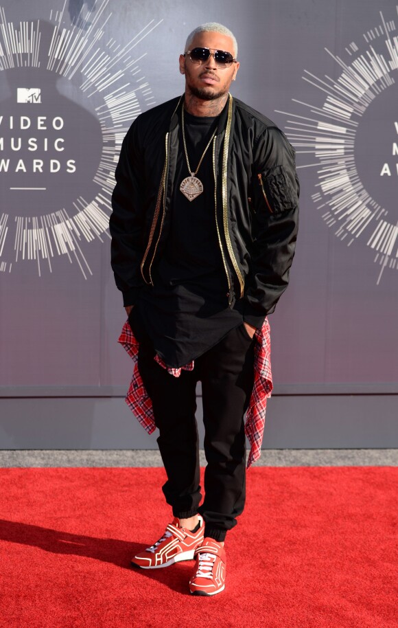 Chris Brown aux MTV Video Music Awards à Inglewood. Le 24 août 2014.