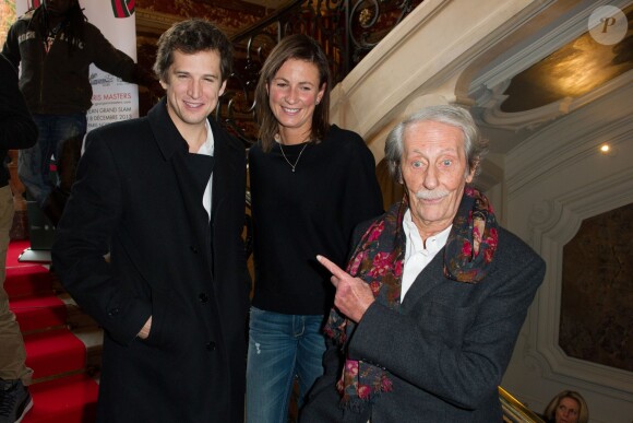 Guillaume Canet, Pénélope Leprévost et Jean Rochefort lors du Gucci Masters au Salon France Amériques le 18 novembre 2013