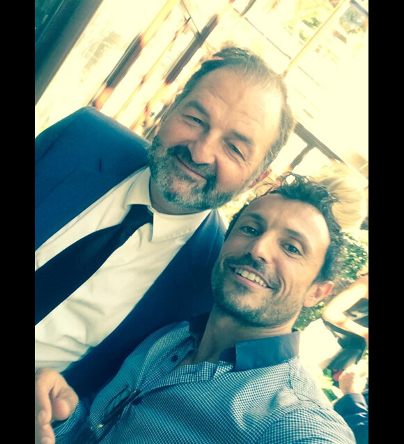 Denis Olivennes et Willy Rovelli à Paris le 3 septembre 2014, lors de la conférence de rentrée d'Europe 1.