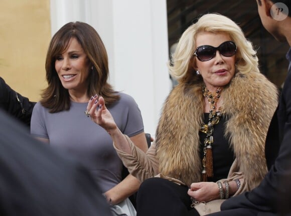 Joan Rivers et sa fille Melissa à l'émission "Extra" à Los Angeles, le 7 mars 2013