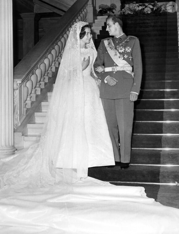 Mariage de Juan Carlos d'Espagne et de Sofia de Grèce le 14 mai 1962 à Athènes.