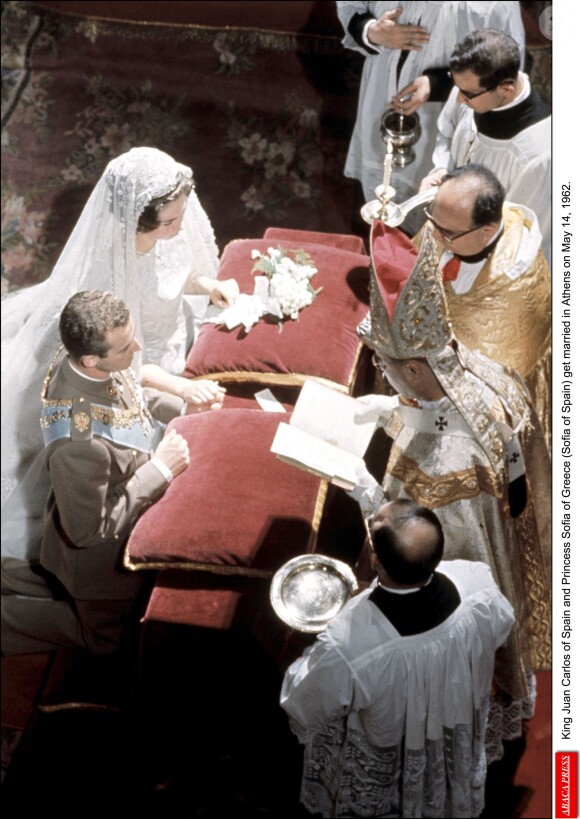Mariage de Juan Carlos d'Espagne et de Sofia de Grèce le 14 mai 1962 à Athènes.