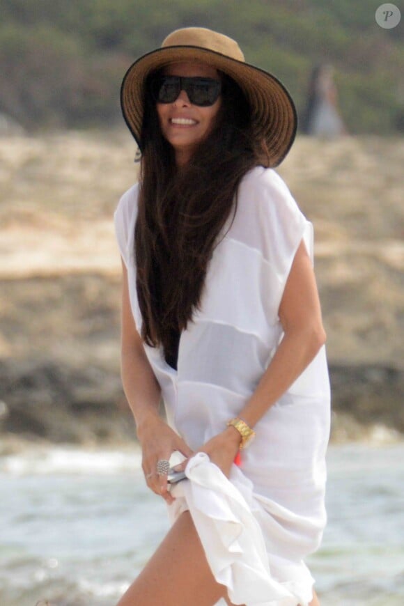 Erica Baxter (ex-femme de James Packer), en vacances à Formentera, le er août 2014.