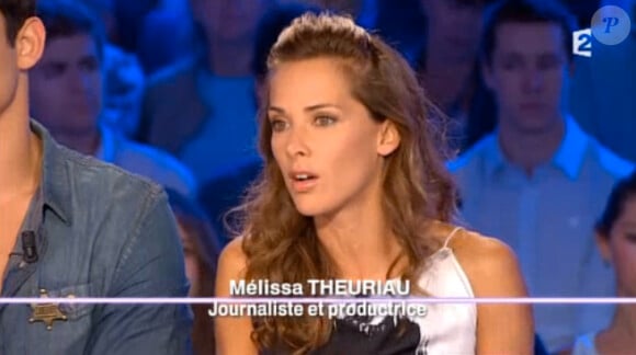 Mélissa Theuriau, dans On n'est pas couché le samedi 6 septembre 2014 sur France 2.
