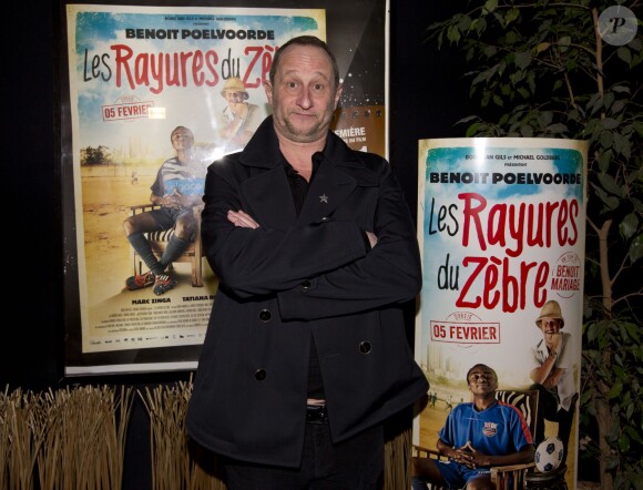 Benoit Poelvoorde à l'avant-premiere du film "Les Rayures du zèbre" à Charleroi en Belgique le 30 janvier 2014