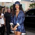 Rihanna arrive au défilé Alexander Wang printemps-été 2015 à New York. Le 6 septembre 2014.