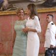 Letizia d'Espagne et Lorena Castillo, première dame du Panama, un tandem glamour. Le roi Felipe VI et la reine Letizia d'Espagne recevaient le 8 septembre 2014 à déjeuner au palais du Pardo, à Madrid, le président du Panama, Juan Carlos Varela, et sa femme la journaliste Lorena Castillo.