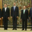 Le roi Felipe VI d'Espagne reçoit en audience le président de la République du Panama Juan Carlos Varela à la Zarzuela, à Madrid, le 8 septembre 2014