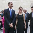 Le roi Felipe VI et la reine Letizia d'Espagne à Malaga le 5 septembre 2014 pour une visite du Musée Picasso et l'inauguration du XIXe Forum Spain-Etats-Unis.