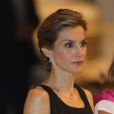 La reine Letizia d'Espagne à Malaga le 5 septembre 2014 pour une visite du Musée Picasso et l'inauguration du XIXe Forum Spain-Etats-Unis.