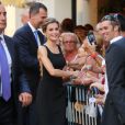 Le roi Felipe VI et la reine Letizia d'Espagne à Malaga le 5 septembre 2014 pour une visite du Musée Picasso et l'inauguration du XIXe Forum Spain-Etats-Unis.
