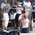 Jay Z et sa fille Blue Ivy retournent sur leur yacht après avoir visité le musée Picasso. Antibes, le 9 septembre 2014.