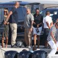 Beyoncé, Jay Z, leur fille Blue Ivy, Tina Knowles et Gloria Carter retournent sur leur yacht après avoir visité le musée Picasso. Antibes, le 9 septembre 2014.