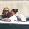 Beyoncé, Jay Z, leur fille Blue Ivy, Tina Knowles et Gloria Carter retournent sur leur yacht après avoir visité le musée Picasso. Antibes, le 9 septembre 2014.